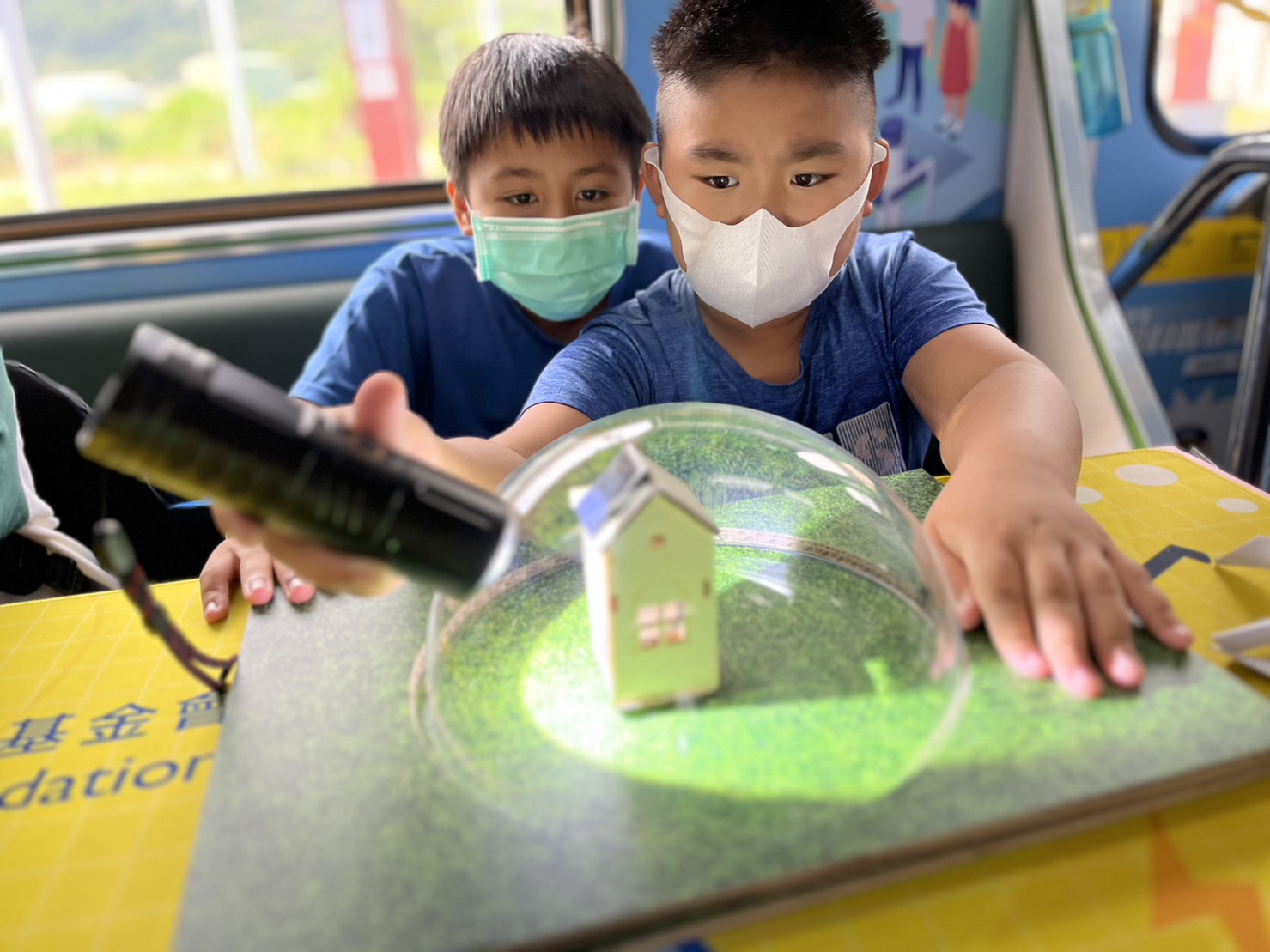 5001拉斯维加斯參與基礎科學主題車廂，以STEAM教學精神，設計「逐日科學家」、「太陽能工程師」以及「淨零建築師」三大能源科普課程和實驗